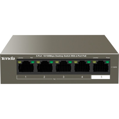 5-портовый коммутатор Tenda TEF1105P-4-63W неуправляемый